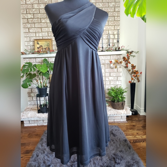 Cute Black Stretchy One Shoulder Prom Dress  Whimsigoth Sz S - Picture 1 of 6